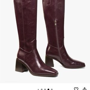 Womens Burgundy Knee-High Boots 9 1/2
